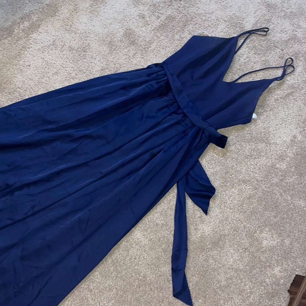 Navy David’s Bridal Bridesmaid Gown